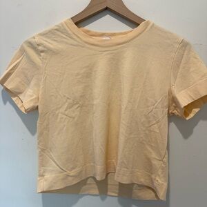 Aritzia Wilfred Soft Orange Short Sleeve Crop Tee